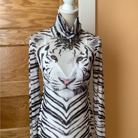 AFRM Shailene Sheer Mesh Dress with White Slip Size M - Picture 5 of 14